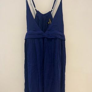 LA CLASS Deep V Navy Blue Sundress